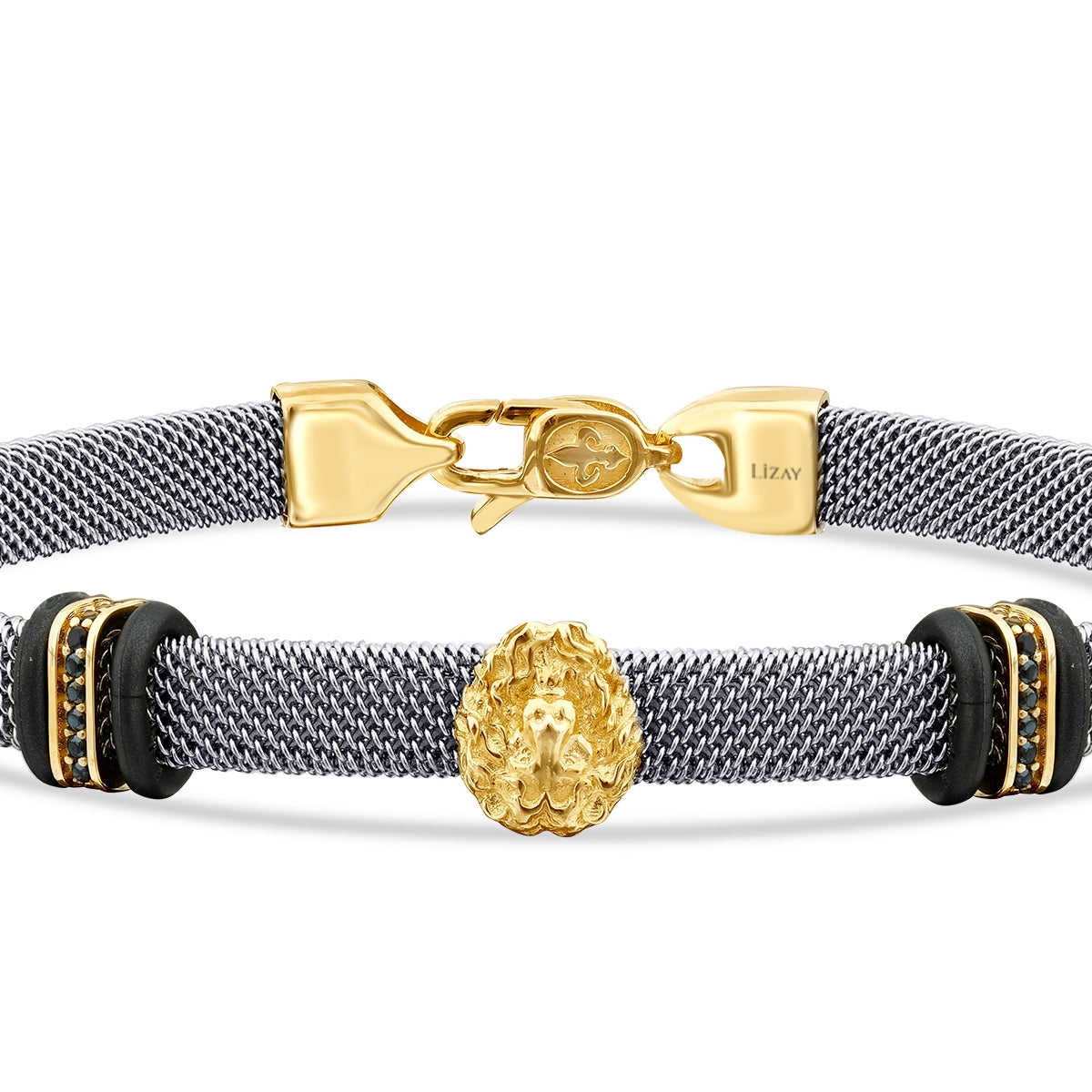 Gold Löwe Figurine Herren Armband