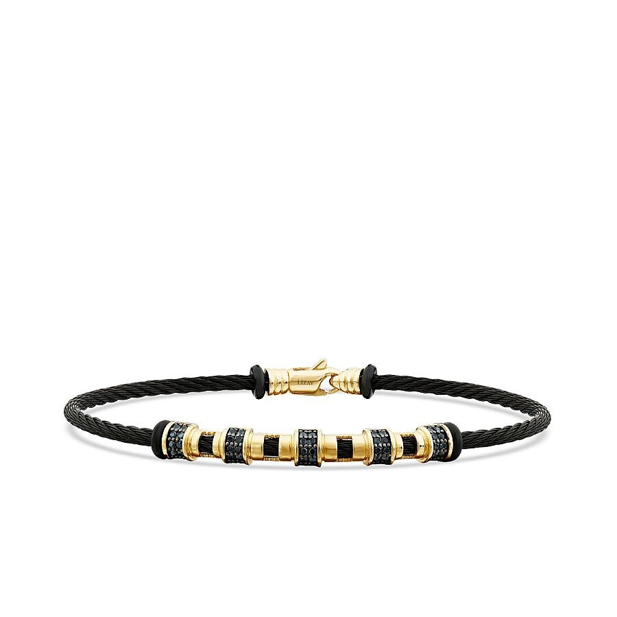 Gold Onyx Schwarz Stein Herren Armband