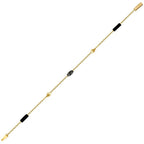 Gold Schwarz Spinel Stein Herren Armband