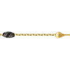 Gold Schwarz Spinel Stein Herren Armband
