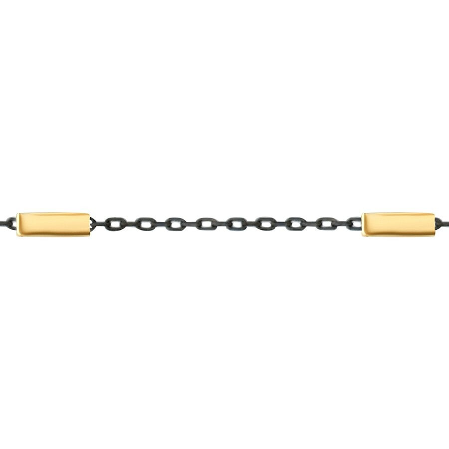 Gold Rechteckig Platte Detaliert Herren Armband