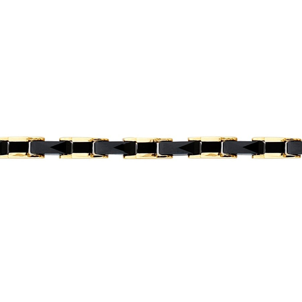 Gold Onyx Schwarz Herren Armband