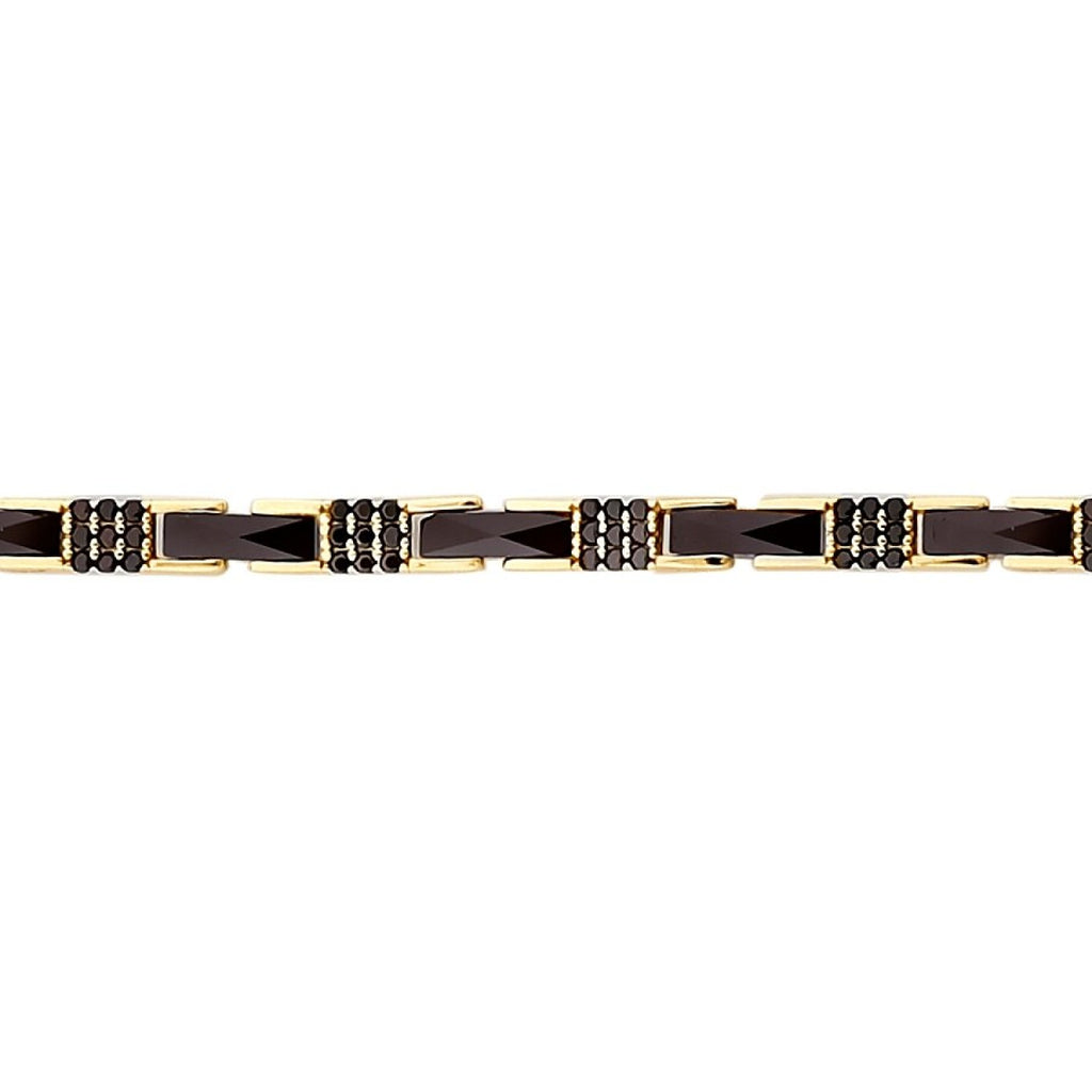 Gold Onyx Schwarz Herren Armband