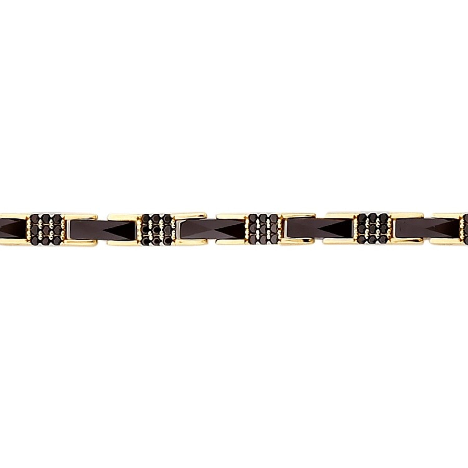 Gold Onyx Schwarz Herren Armband