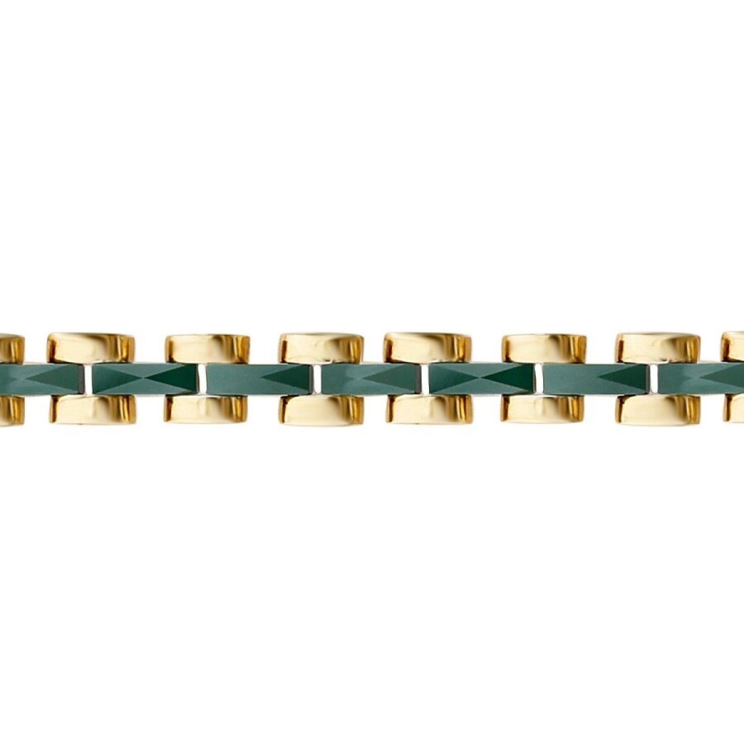 Gold Grün Emaille Herren Armband