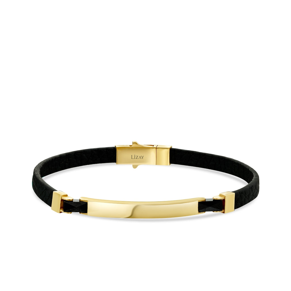Gold Onyx Stein Herren Armband