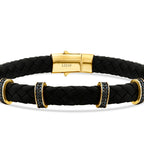 Gold Schwarz Stein Detail Herren Armband
