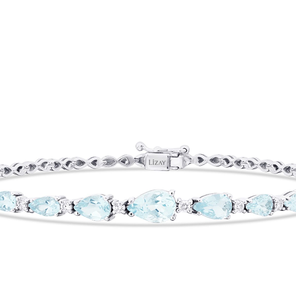 1.99 ct. Diamant Aquamarin Tropfen Armband