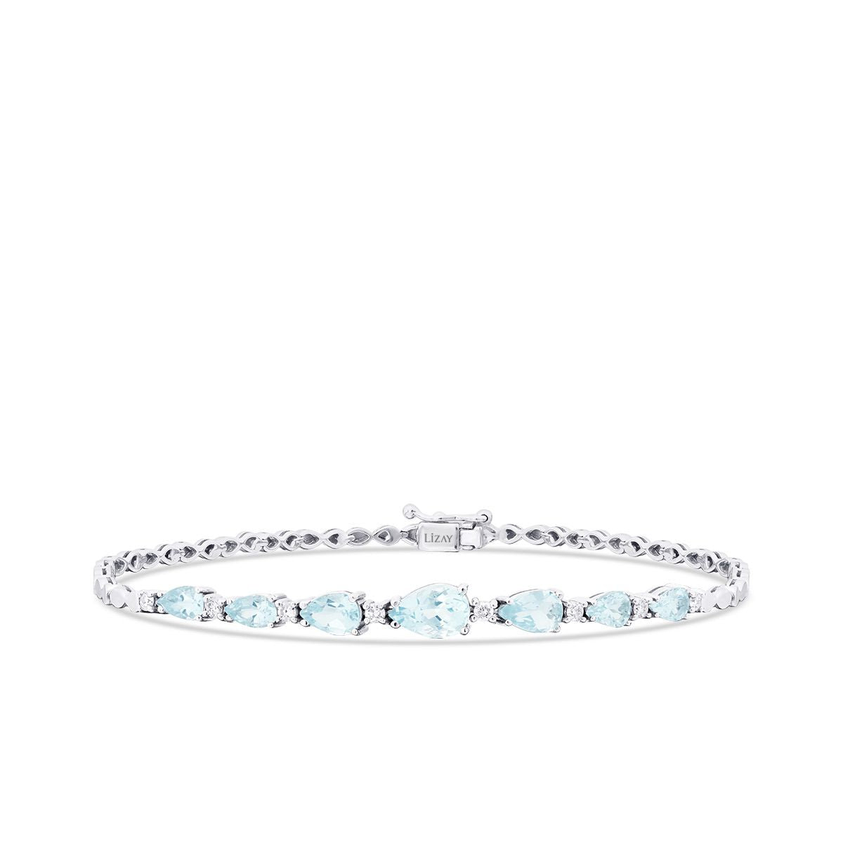 1.99 ct. Diamant Aquamarin Tropfen Armband