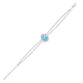 0.63 Karat Diamant Baguette Blue Topaz Armband