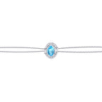0.63 Karat Diamant Baguette Blue Topaz Armband