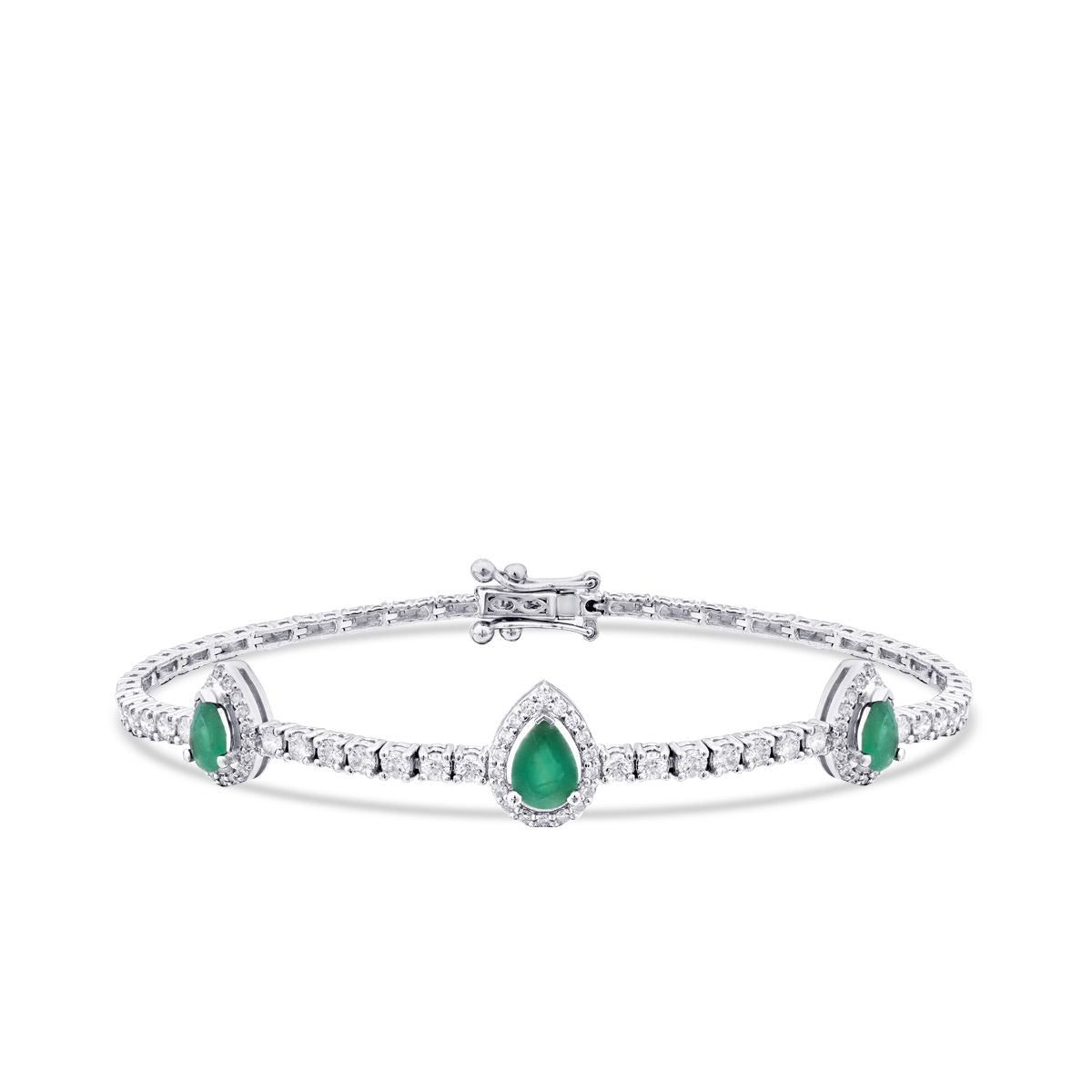 2.45 ct. Diamant Tropfen Smaragd Armband