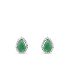 0.92 Karat Diamant Tropfen Smaragd Ohrringe