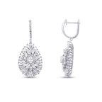 3.72 Karat Diamant Baguette Stein Tropfen Ohrringe