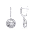 1.12 Karat Diamant Baguette Stein Rund Ohrringe
