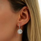 1.12 Karat Diamant Baguette Stein Rund Ohrringe