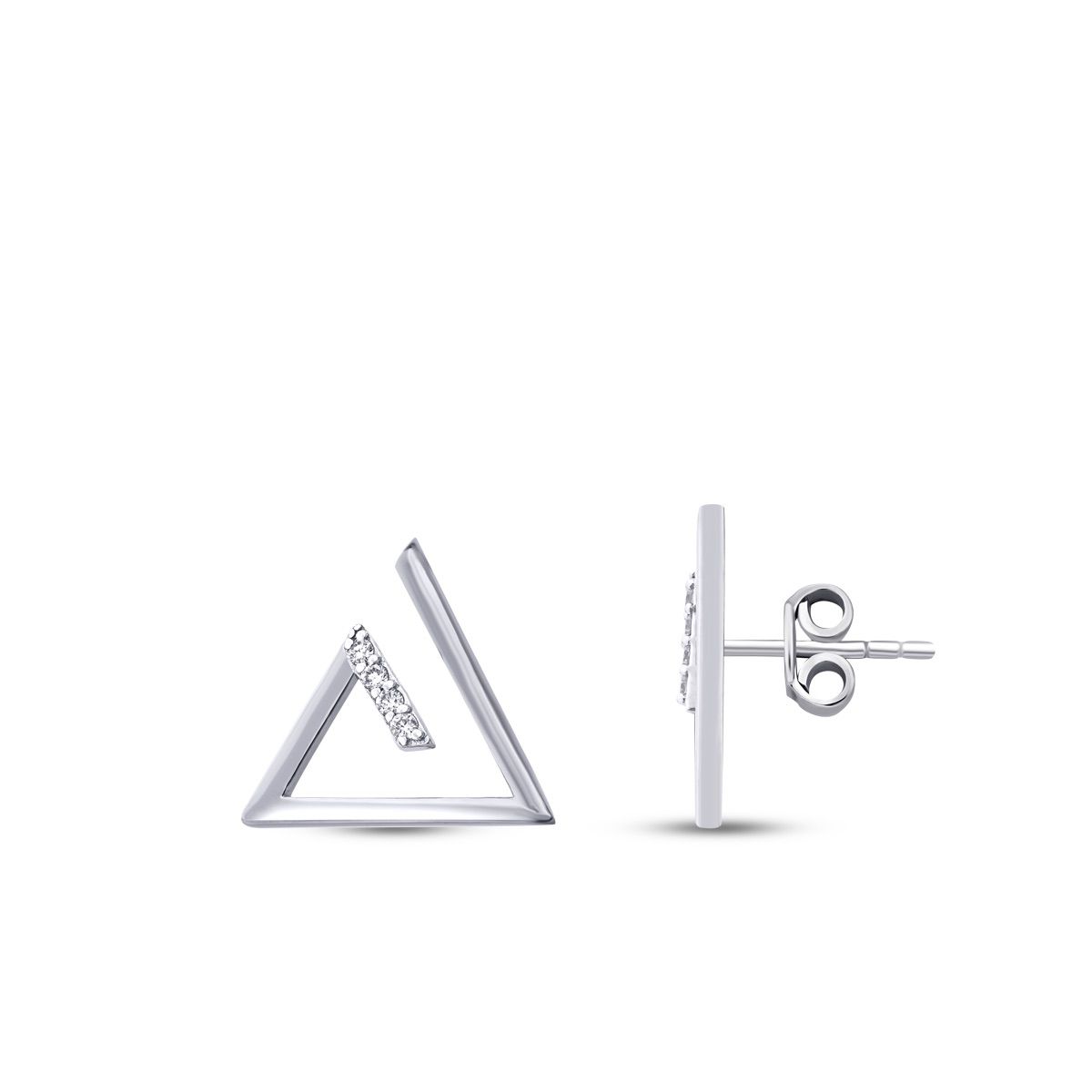 0.09 Karat Diamant Rund Trend Ohrringe