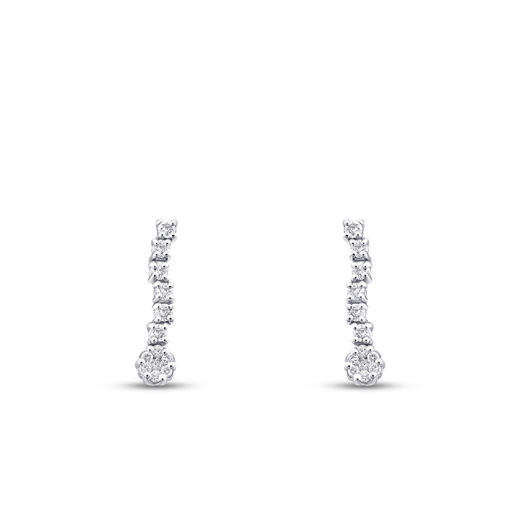 0.31 Karat Diamant Rund Stein Hängende Ohrringe