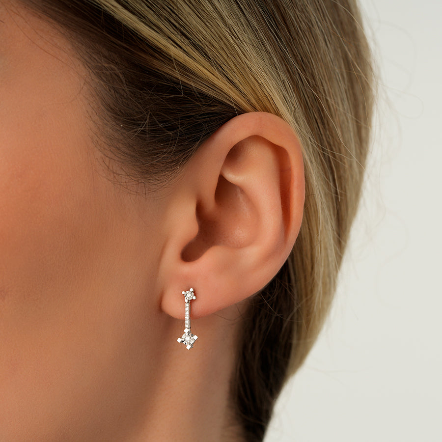 0.12 Karat Diamant Hängende Ohrringe