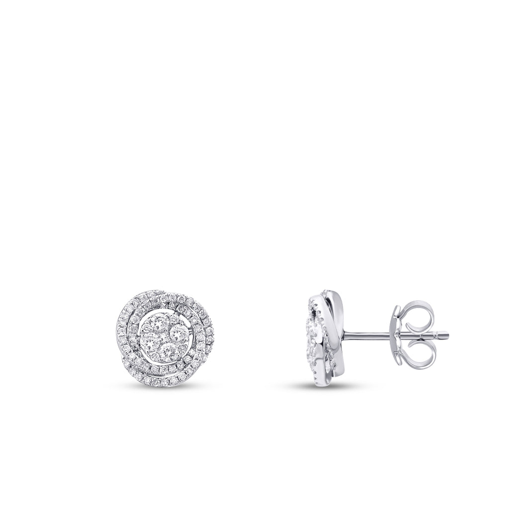 0.53 Karat Diamant Rund Detailreiches Ohrringe