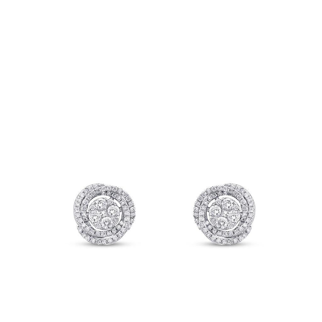 0.53 Karat Diamant Rund Detailreiches Ohrringe