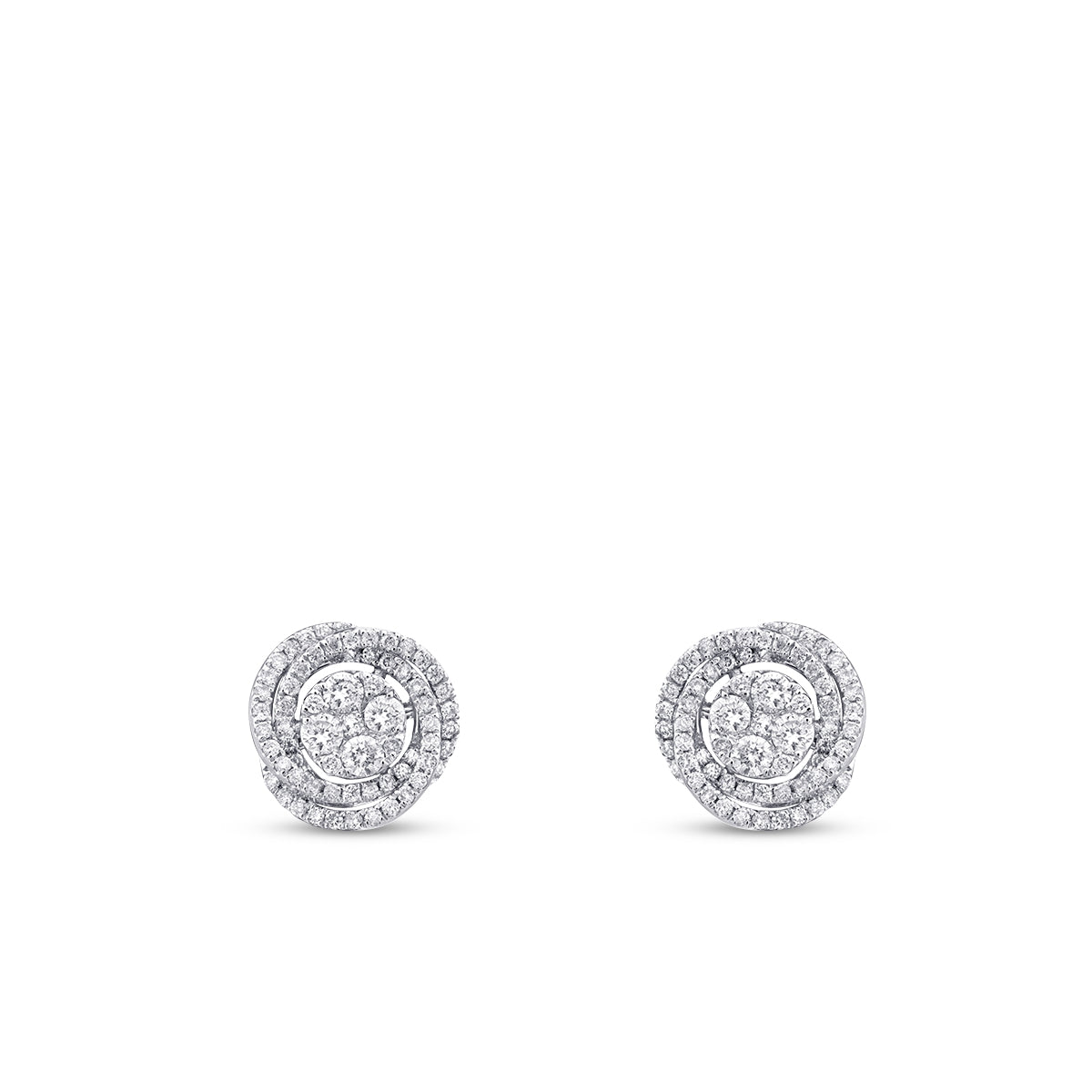 0.53 Karat Diamant Rund Detailreiches Ohrringe