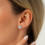 0.53 Karat Diamant Rund Detailreiches Ohrringe