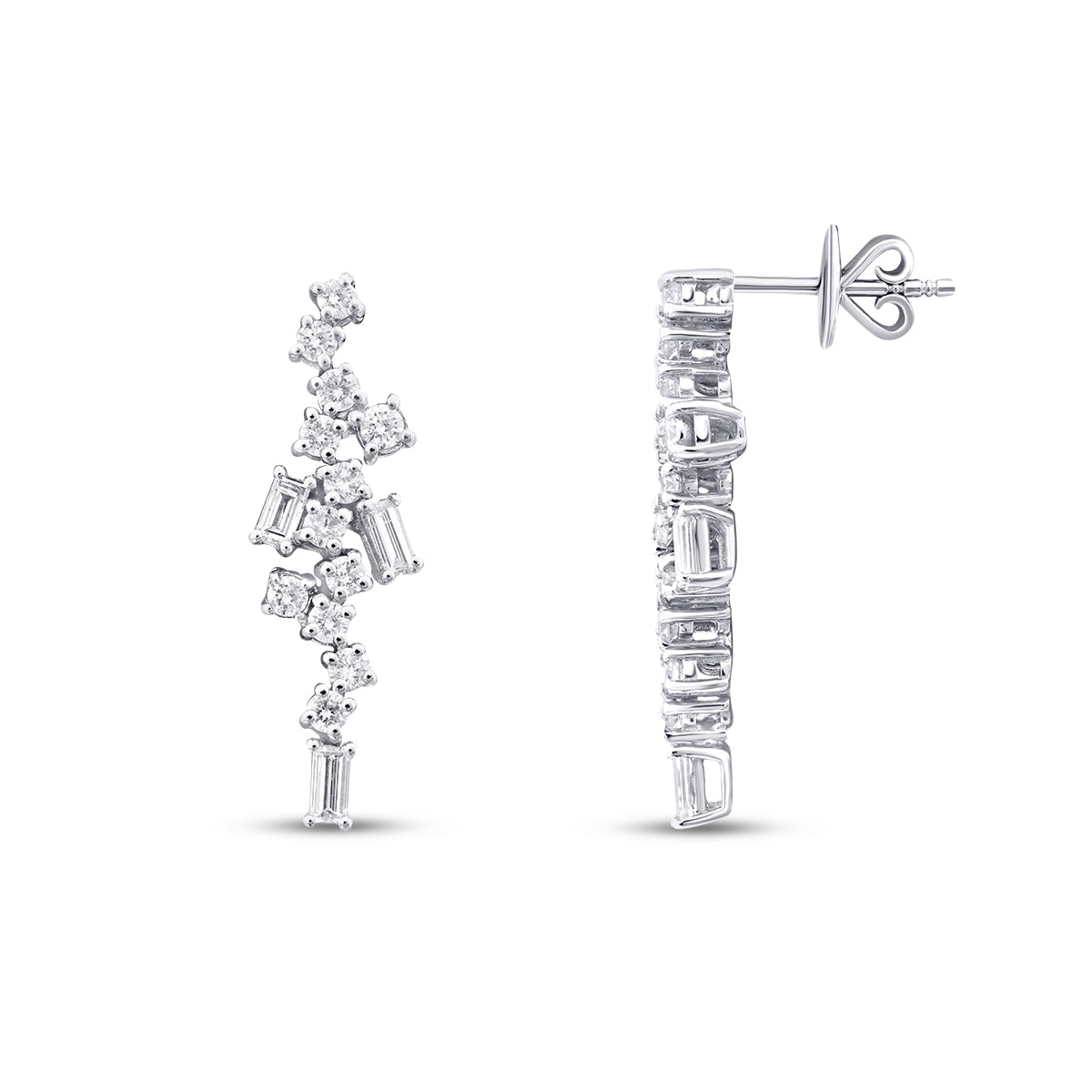 0.85 Karat Diamant Baguette Trend Ohrringe