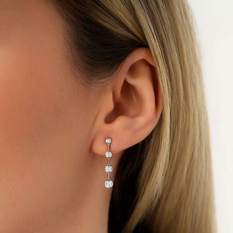 0.04 Karat Diamant Rund Stein Ohrringe