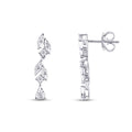 0.08 Karat Diamant Stein Blätter Ohrringe