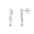 0.08 Karat Diamant Stein Blätter Ohrringe