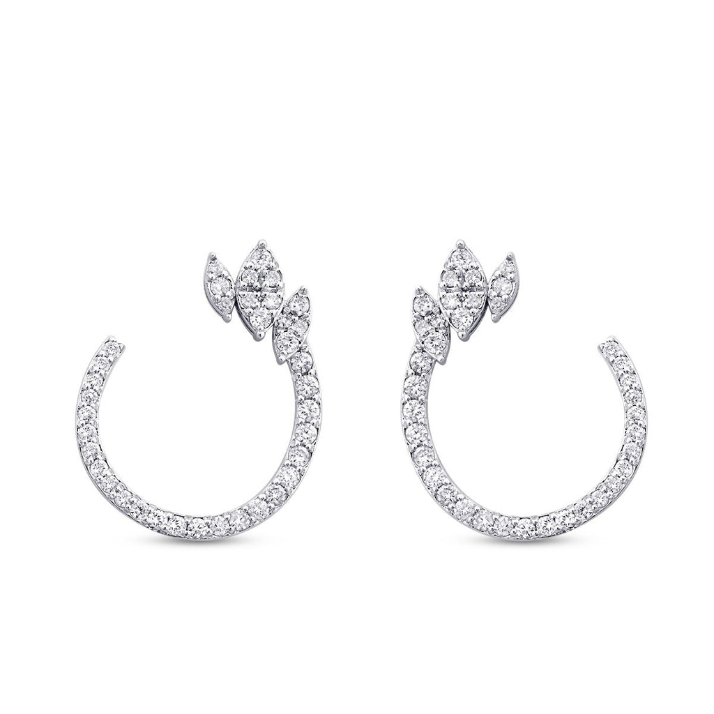 1.04 Karat Diamant Rund Detailreiches Ohrringe