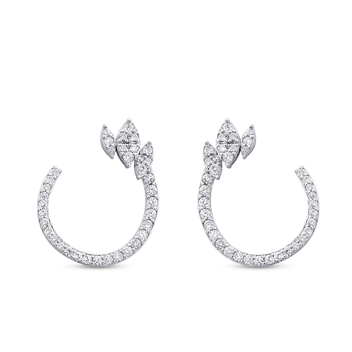 1.04 Karat Diamant Rund Detailreiches Ohrringe