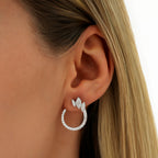 1.04 Karat Diamant Rund Detailreiches Ohrringe