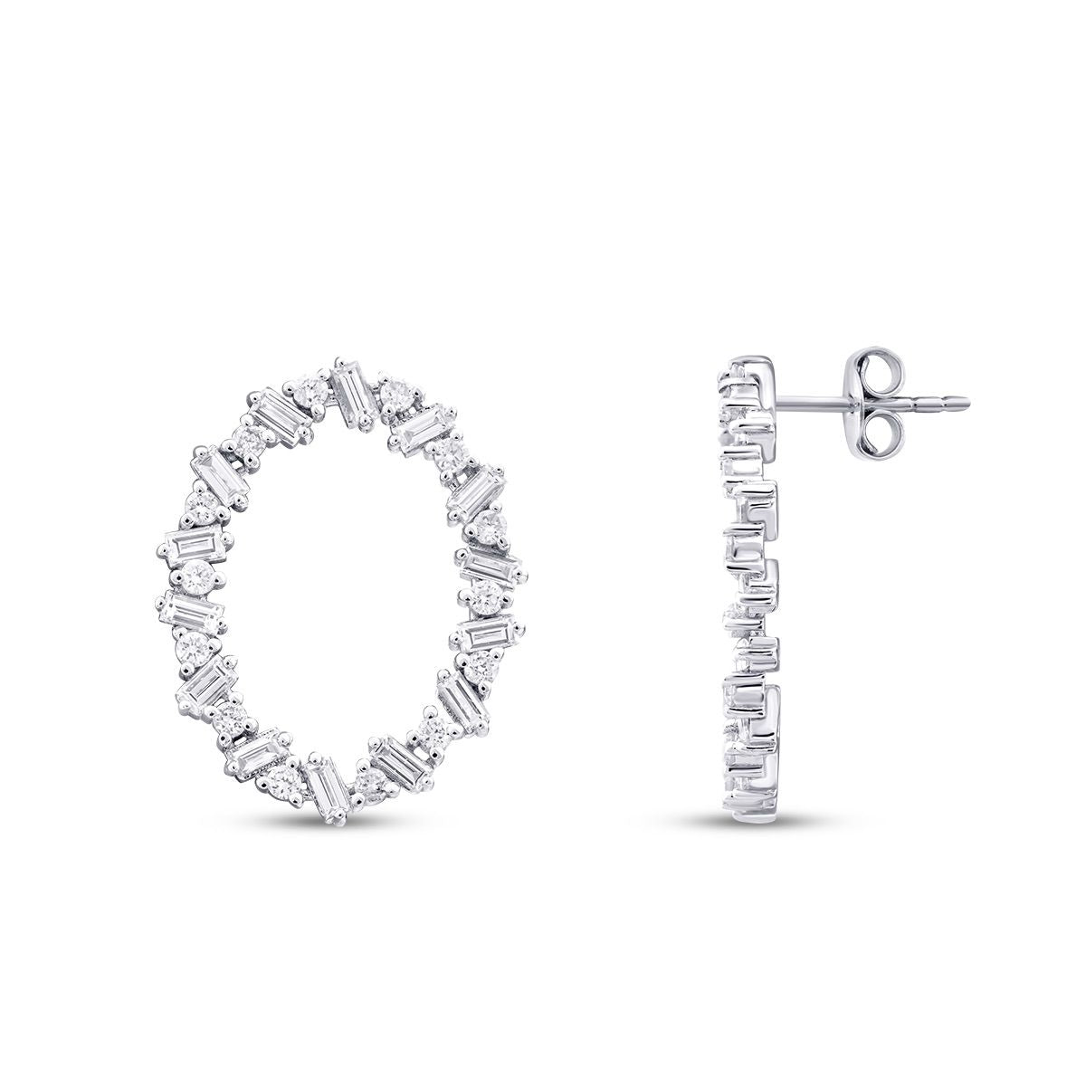 0.82 Karat Diamant Stein Rund Trend Ohrringe