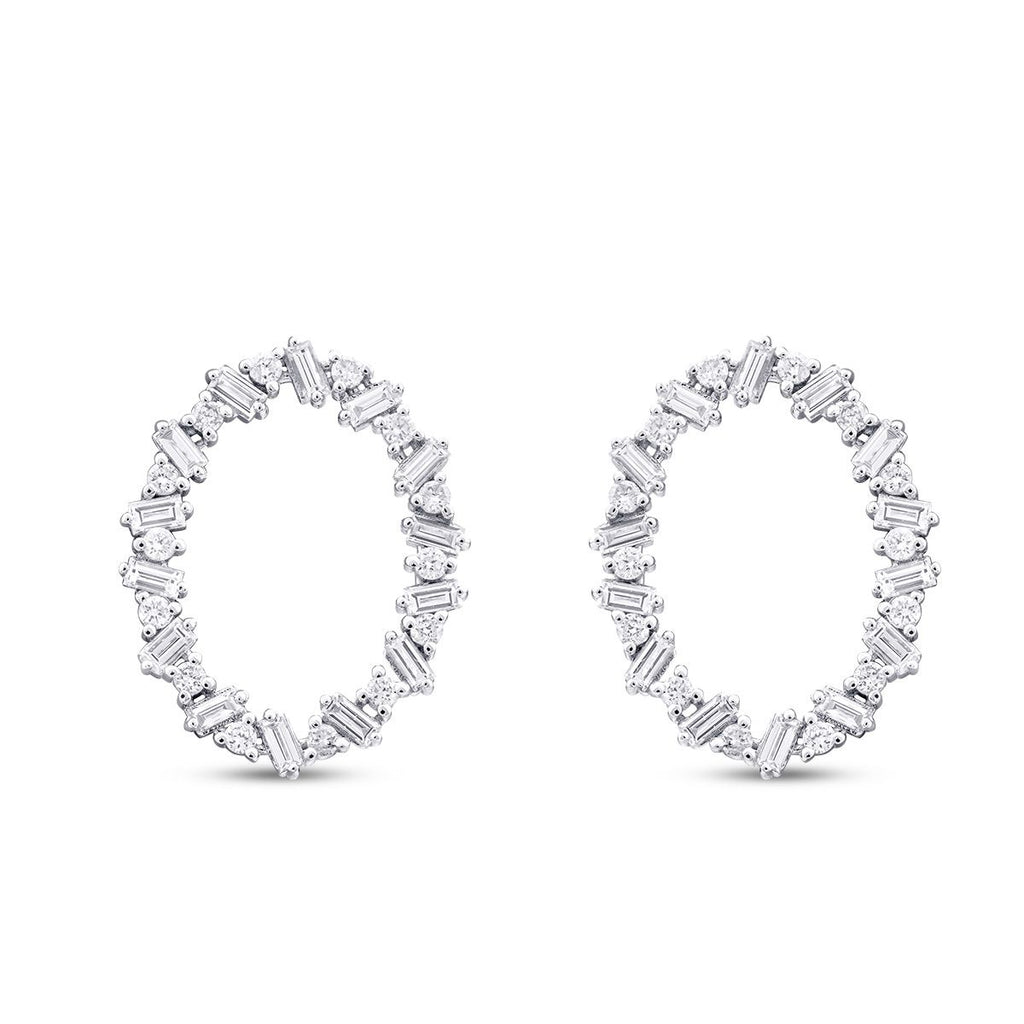 0.82 Karat Diamant Stein Rund Trend Ohrringe