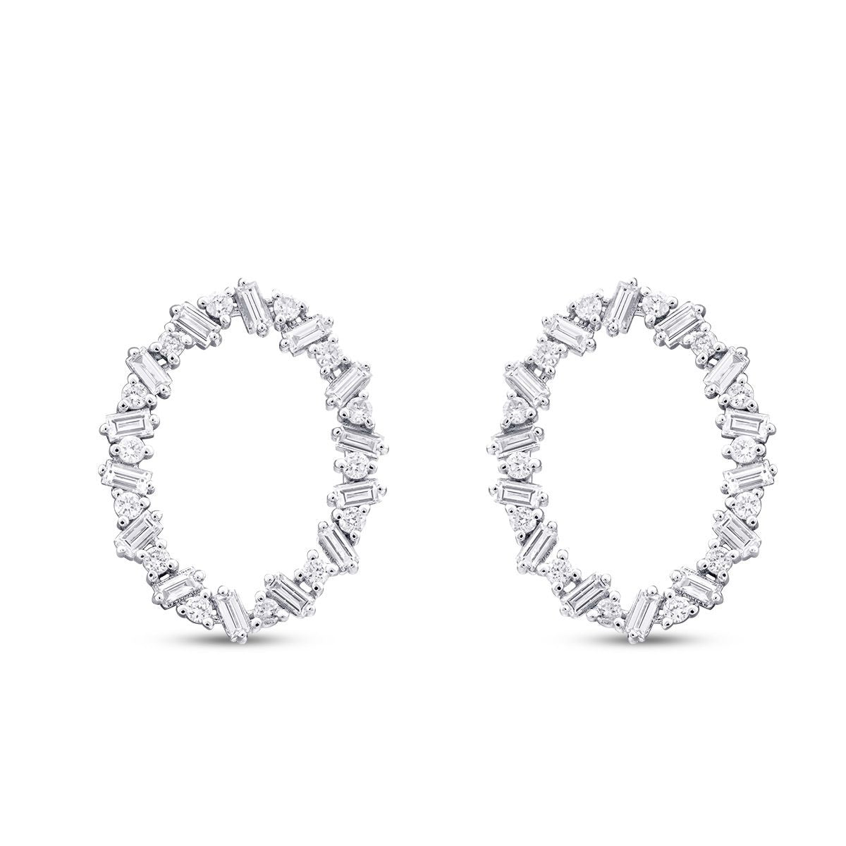 0.82 Karat Diamant Stein Rund Trend Ohrringe