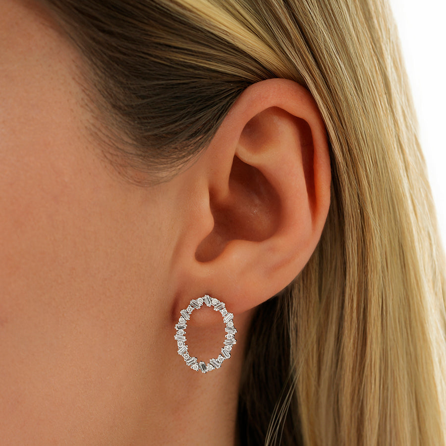 0.82 Karat Diamant Stein Rund Trend Ohrringe