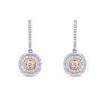1.09 Karat Diamant Zweifarbig Ohrringe