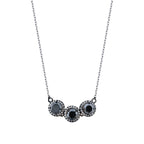 1.23 Karat Diamant Schwarz Stein Halskette