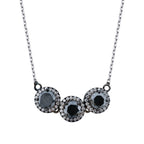 1.23 Karat Diamant Schwarz Stein Halskette
