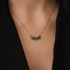 1.23 Karat Diamant Schwarz Stein Halskette