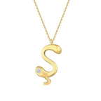 0.02 Karat Diamant Ş Buchstabe Halskette