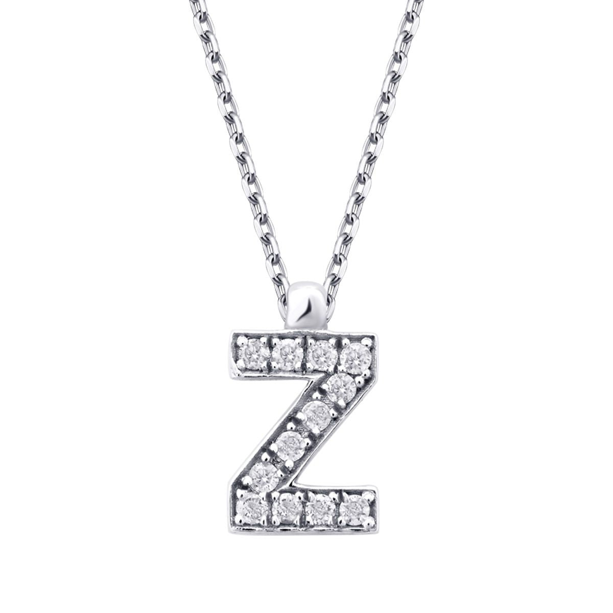 0.07 Karat Diamant Z Buchstabe Halskette