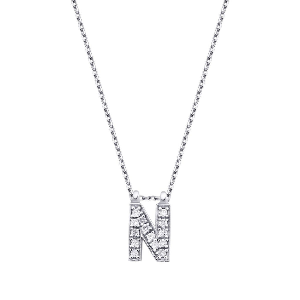 0.07 Karat Diamant N Buchstabe Halskette