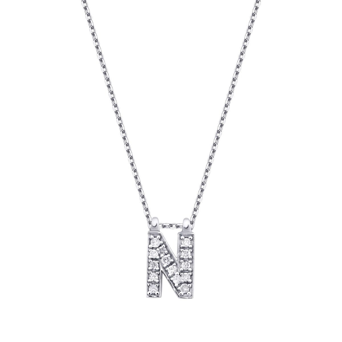 0.07 Karat Diamant N Buchstabe Halskette