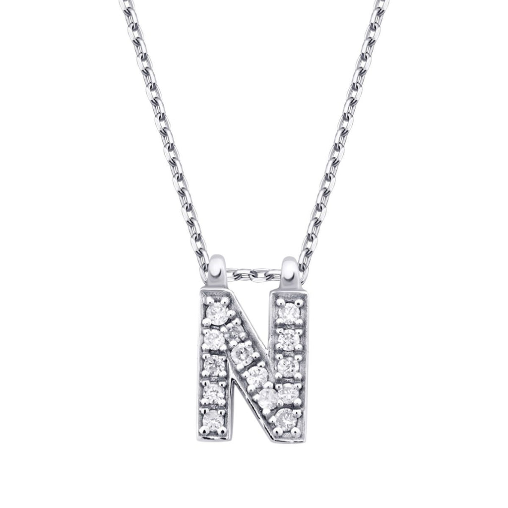 0.07 Karat Diamant N Buchstabe Halskette