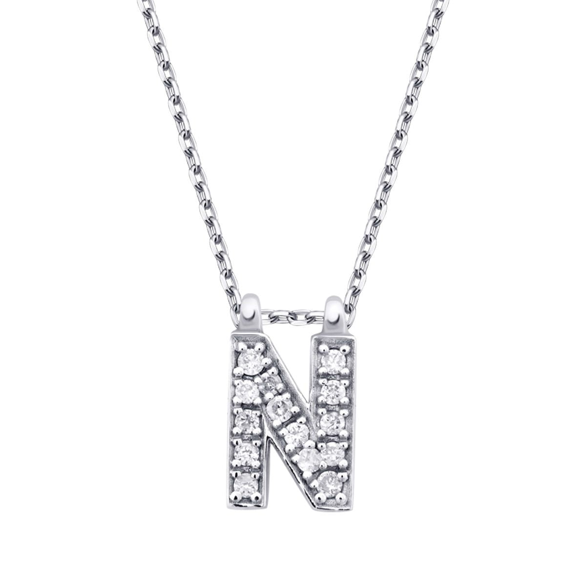 0.07 Karat Diamant N Buchstabe Halskette
