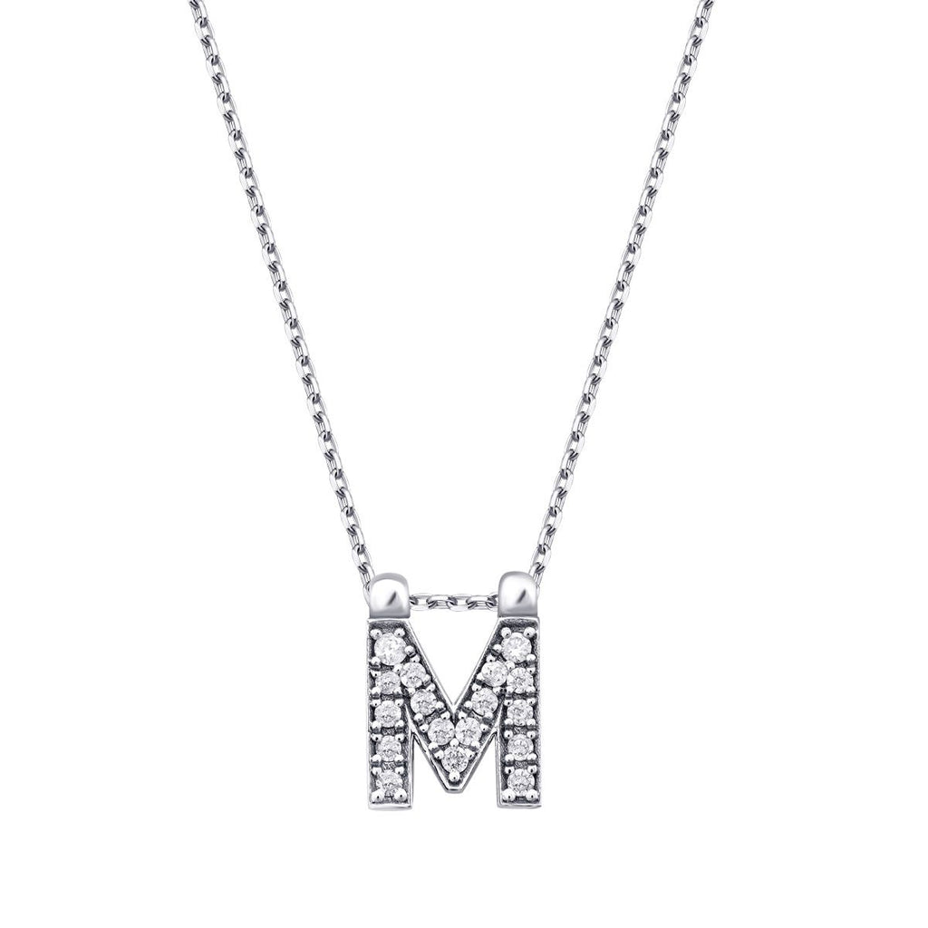 0.08 Karat Diamant M Buchstabe Halskette