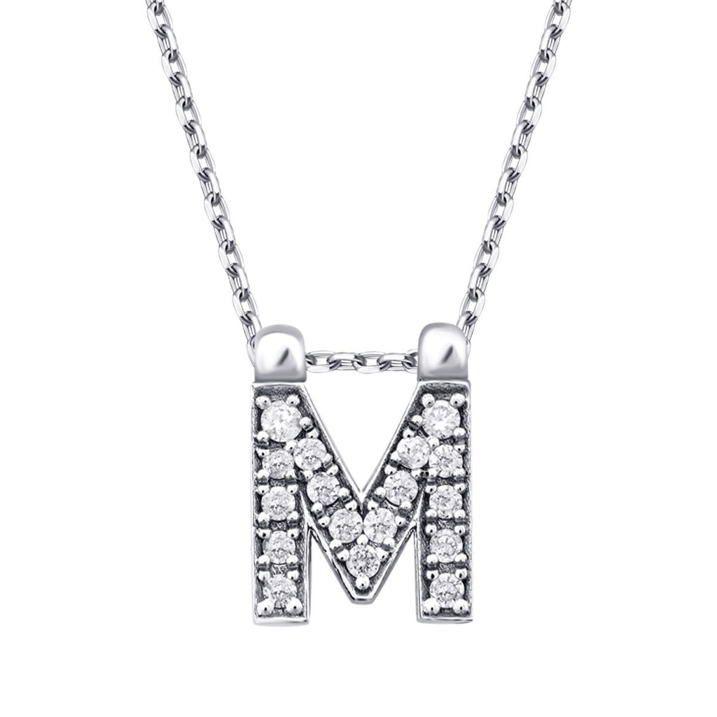 0.08 Karat Diamant M Buchstabe Halskette